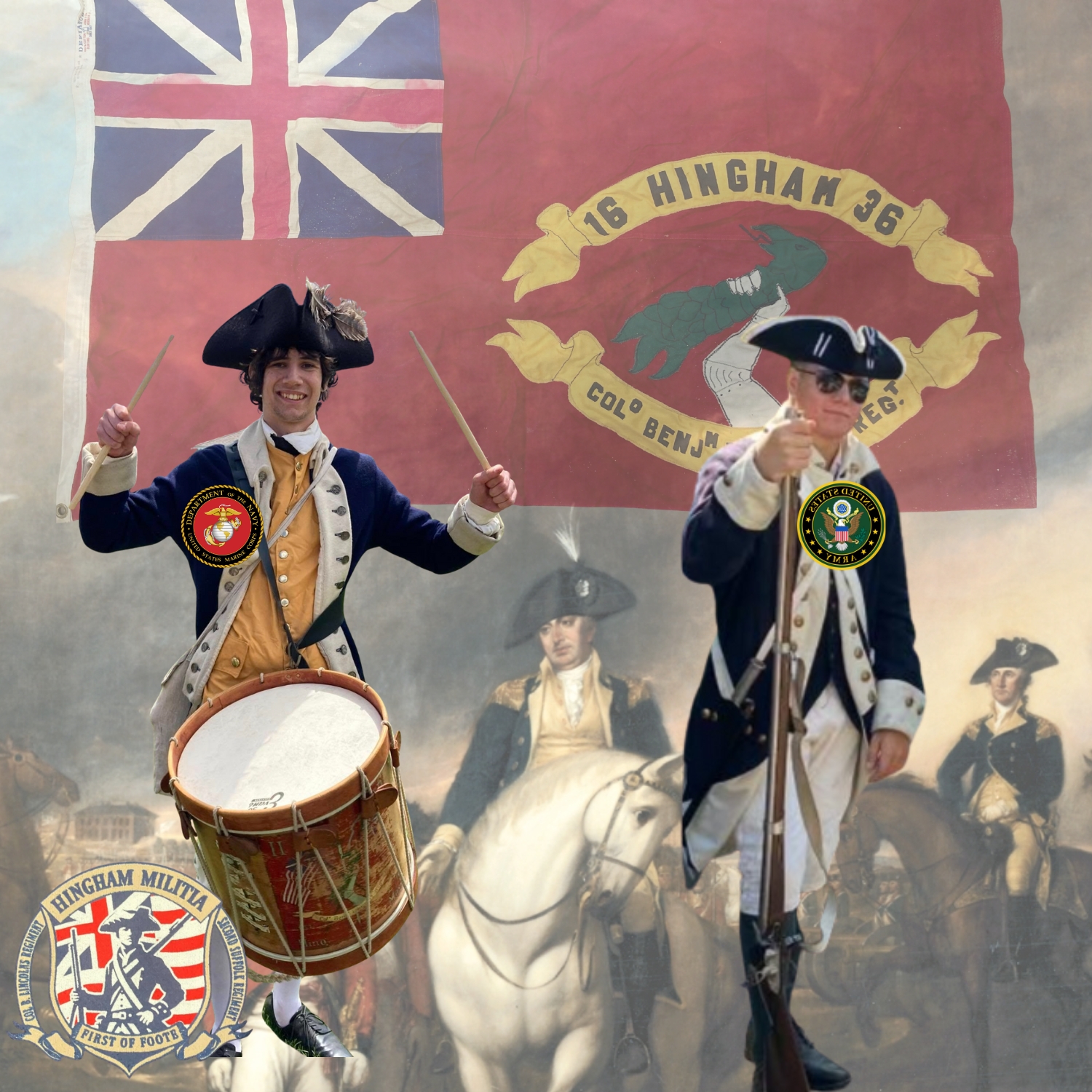 2 Members of the Hingham Militia head into Military Service following the 4th of July Parade